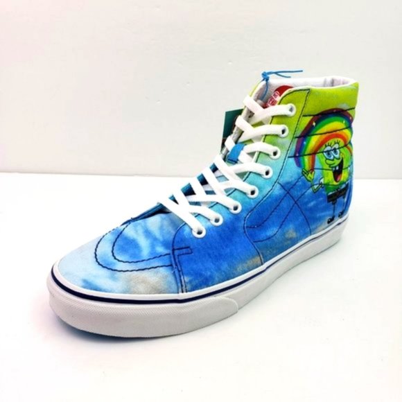Vans X SPONGEBOB SK8-Hi 38 DX Shoes Blue Sea Canvas Sneakers VN0A32QGZAW - Picture 2 of 13